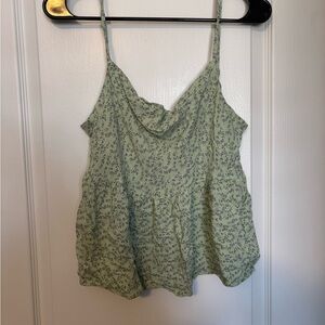 American Eagle Outfitters Light Green Floral Tank